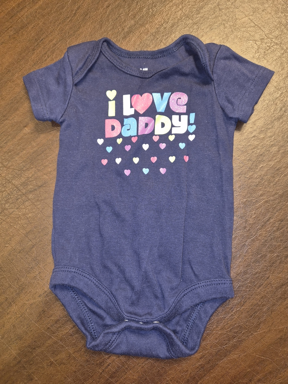 I Love Daddy Navy Baby One-Piece Bodysuit 3-6 Months